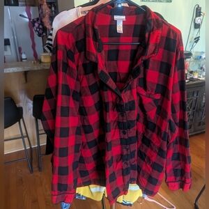Wondershop 4x sleepwear flannel button up